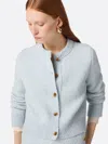 Bottega Veneta Long Sleeved Crewneck Cardigan In Blue