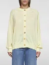 Bottega Veneta Long-sleeved Knitted Cardigan In Gelb