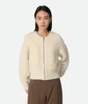 Bottega Veneta Wool Loop And Rib Cardigan In Neutral
