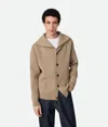 Bottega Veneta Wool Cardigan With Folded Collar And Ribbed Cuffs In Neutral