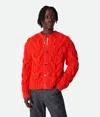 Bottega Veneta Twisted Cable Stitch Virgin Wool Cardigan In Red