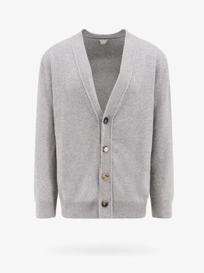 Bottega Veneta Classic Cashmere Cardigan In Grey