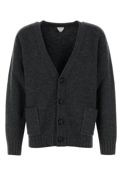 BOTTEGA VENETA CARDIGAN IN LANA ANTRACITE  UOMO