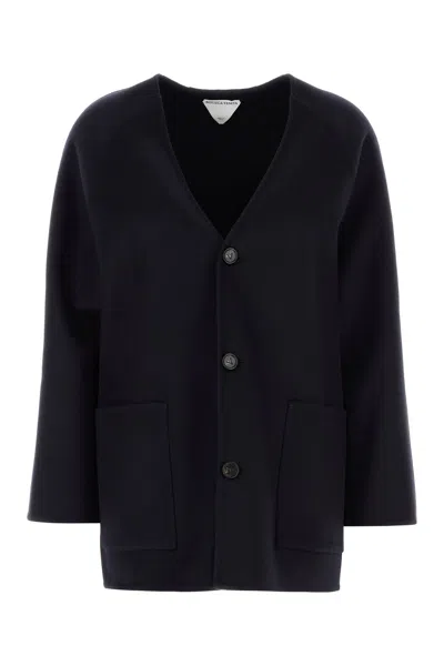Bottega Veneta Cardigan In Misto Lana Nera  Donna