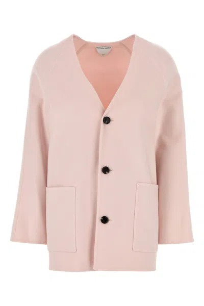 BOTTEGA VENETA CARDIGAN IN MISTO LANA ROSA PASTELLO  DONNA