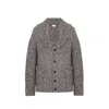 Bottega Veneta Mens Riverbed Dark Grey Chunky-knit Relaxed-fit Alpaca Wool-blend Cardigan