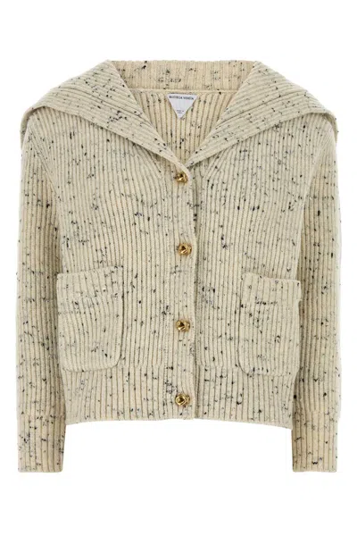Bottega Veneta Cardigan Natural Jaspeado Cuallo Alto In Neutral