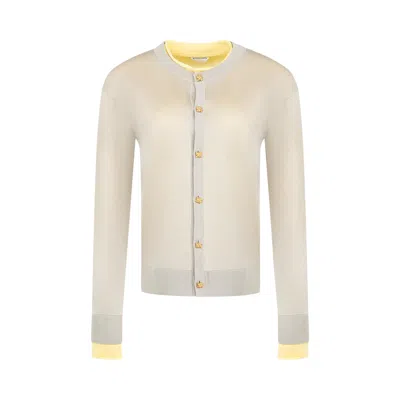 Pre-owned Bottega Veneta Cardigan 'pearl Grey/sherbert' | Women's Size M