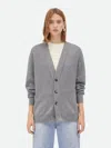 Bottega Veneta Powder Blue Stretch Cashmere Blend Cardigan In Grey
