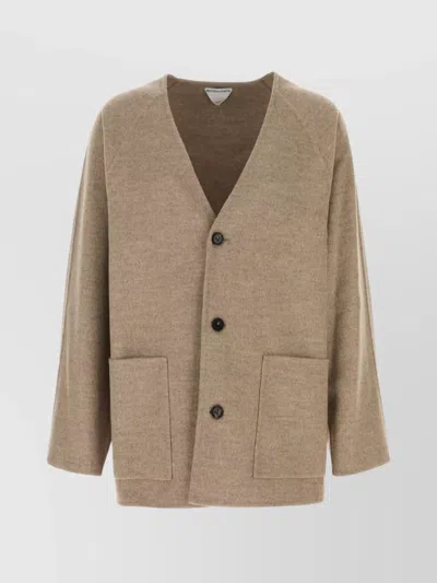 BOTTEGA VENETA CARDIGAN WOOL BLEND FRONT POCKETS