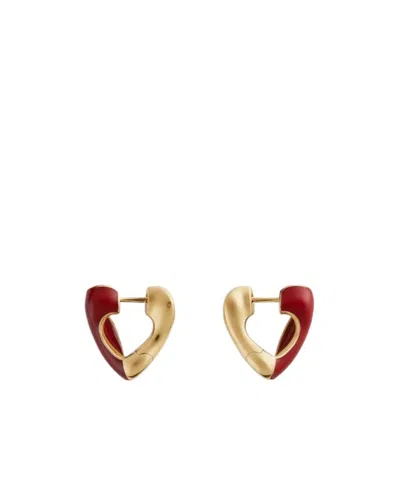 Bottega Veneta Cards Earrings In Red