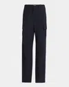 Bottega Veneta Cargo Fine Wool Wide Leg Trousers In Midniteblu