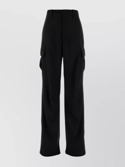 Bottega Veneta High Waist Cargo Trousers Featuring Pockets In Black