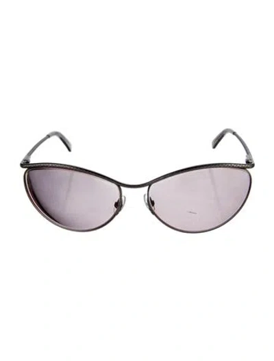 Pre-owned Bottega Veneta Carl Oversize Sunglasses In Silver
