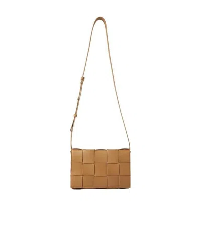Bottega Veneta Bottega Cassette Intreccto Lthr Shldr Ba In Brown