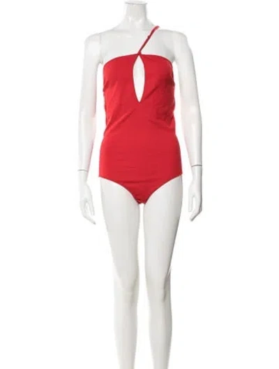 Pre-owned Bottega Veneta Cashmere Asymmetrical Bodysuit W/ Tags In Red