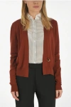 Bottega Veneta Cashmere Blend Cardigan With Jewel Button Grösse 40 In Brown
