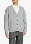 Bottega Veneta Grey Cashmere Cardigan In Gray