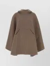 Bottega Veneta Cashmere Cape With Flared Hem And Hood In Neutral