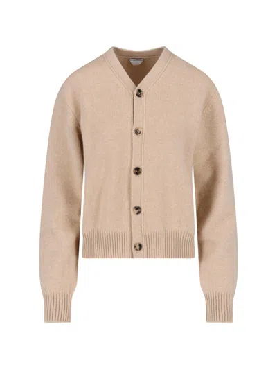 Bottega Veneta Cashmere Cardigan In Gold