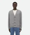 Bottega Veneta Cardigan En Cachemire In Light Grey Melange