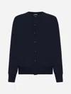 Bottega Veneta Navy Blue Stretch Linen Blend Cardigan