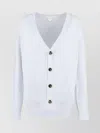Bottega Veneta Powder Blue Stretch Cashmere Blend Cardigan In White