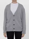 Bottega Veneta Cashmere Cardigan With Leather Elbow Patches