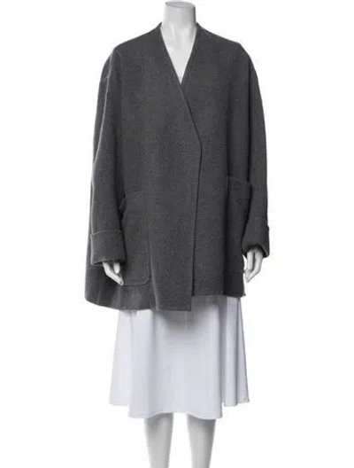 Pre-owned Bottega Veneta Cashmere Coat In Gray
