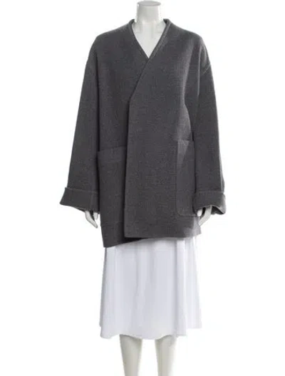 Pre-owned Bottega Veneta Cashmere Coat In Gray