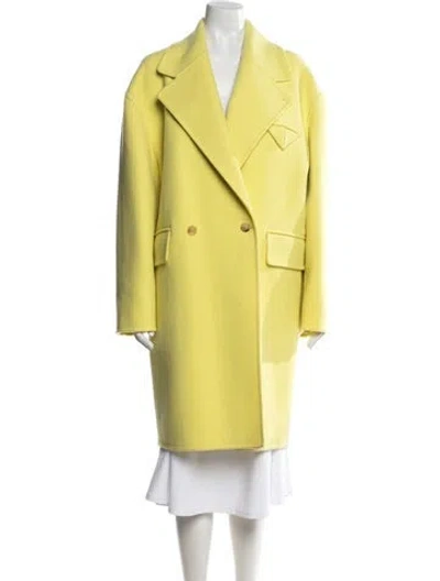 Pre-owned Bottega Veneta Cashmere Coat In Yellow