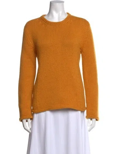 Pre-owned Bottega Veneta Cashmere Crew Neck Sweater In Orange