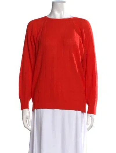 Pre-owned Bottega Veneta Cashmere Crew Neck Sweater In Orange