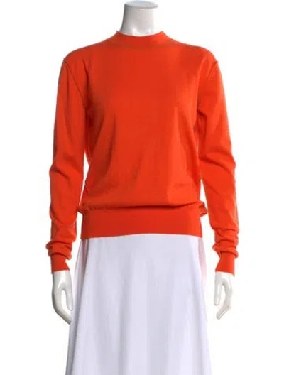 Pre-owned Bottega Veneta Cashmere Crew Neck Sweater In Orange