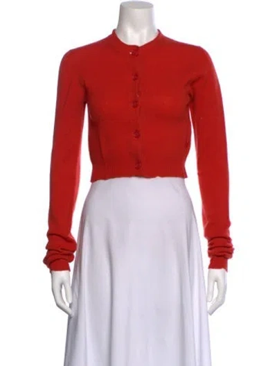 Pre-owned Bottega Veneta Cashmere Crew Neck Sweater In Red