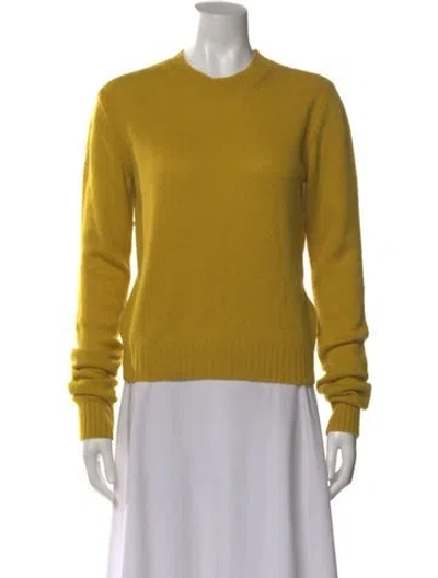 Pre-owned Bottega Veneta Cashmere Crew Neck Sweater In Yellow