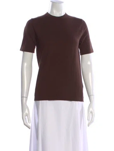 Pre-owned Bottega Veneta Cashmere Crew Neck T-shirt In Brown