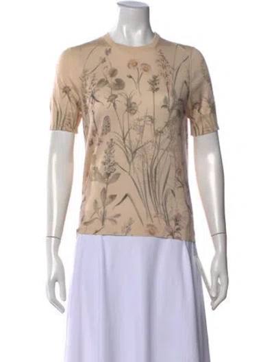 Pre-owned Bottega Veneta Cashmere Floral Print Sweater In Neutrals