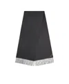 Bottega Veneta Cashmere Scarf With Leather Patch In Black
