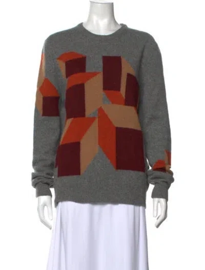 Pre-owned Bottega Veneta Cashmere Graphic Print Sweater In Red