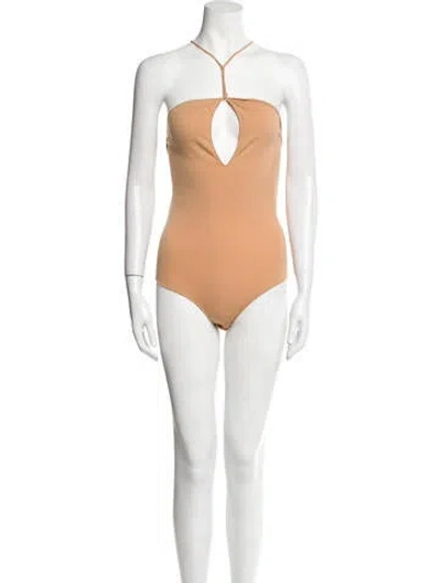 Pre-owned Bottega Veneta Cashmere Halterneck Bodysuit In Neutral