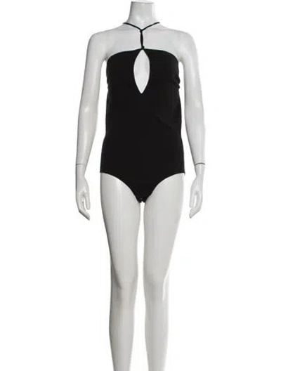 Pre-owned Bottega Veneta Cashmere Halterneck Bodysuit W/ Tags In Black