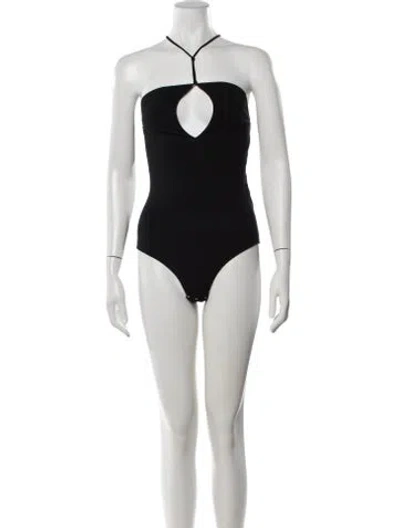 Pre-owned Bottega Veneta Cashmere Halterneck Bodysuit W/ Tags In Black