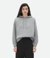 Bottega Veneta Brushed Cashmere-blend Hoodie In Grey