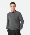 Bottega Veneta Intrecciato Cashmere-blend Sweater In Dark Grey Melange