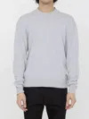 Bottega Veneta Crew-neck Cashmere Sweater With Elbow Patches For Men In White