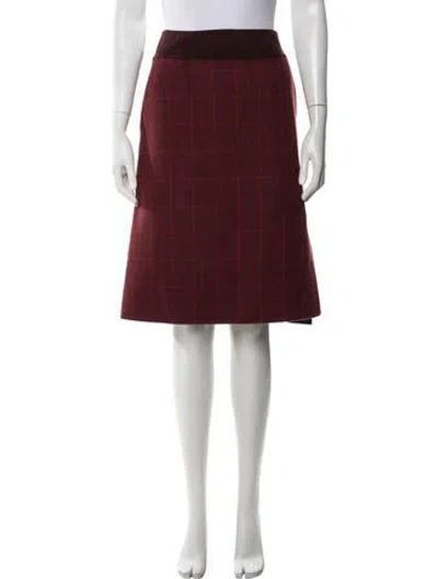 Pre-owned Bottega Veneta Cashmere Knee-length Skirt W/ Tags In Red