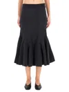 Bottega Veneta Cashmere Midi Skirt In Gray