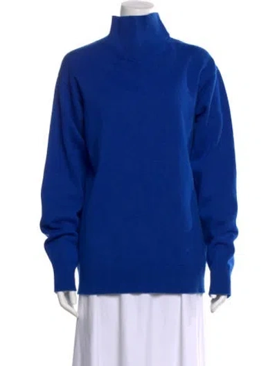 Pre-owned Bottega Veneta Cashmere Mock Neck Sweater In Blue