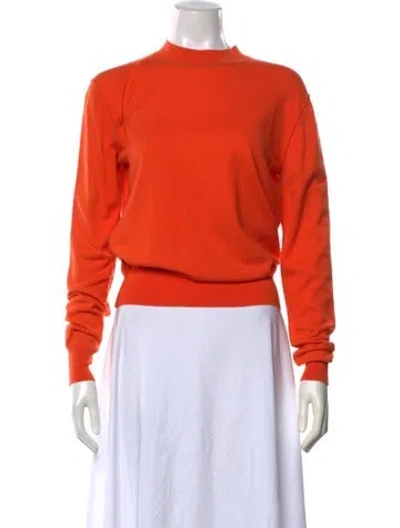 Pre-owned Bottega Veneta Cashmere Mock Neck Sweater In Orange